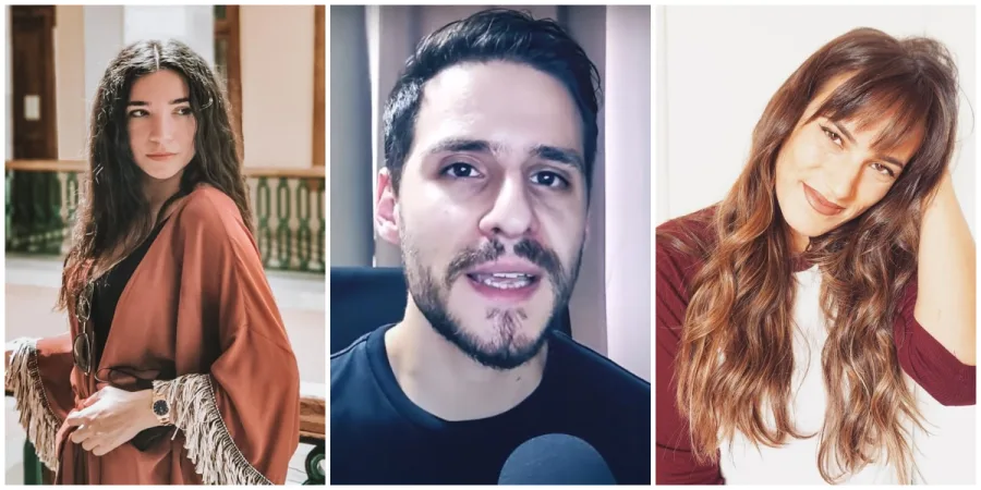 Τρεις Έλληνες YouTubers σε κολάζ φωτογραφιών.