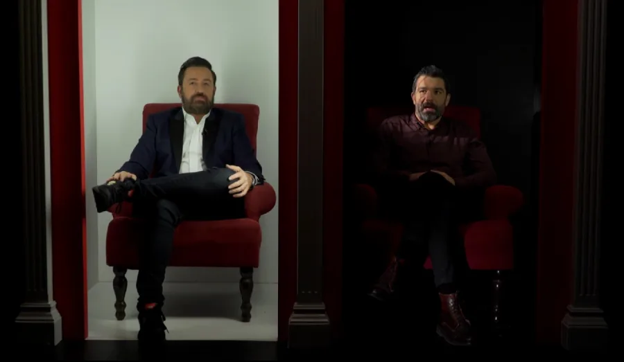 Ο Θέμης Γεωργαντάς και ο Πέτρος Λαγούτης στο πλατό της εκπομπής After Dark.
