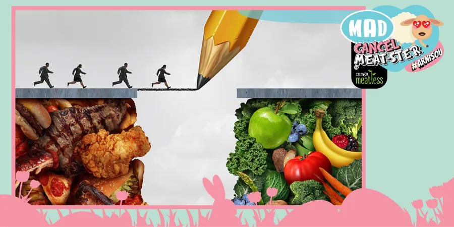 Εικονογράφηση για τη μετάβαση στη vegan διατροφή.