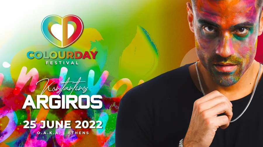 Ο Κωνσταντίνος Αργυρός σε αφίσα για το Colourday Festival 2022.