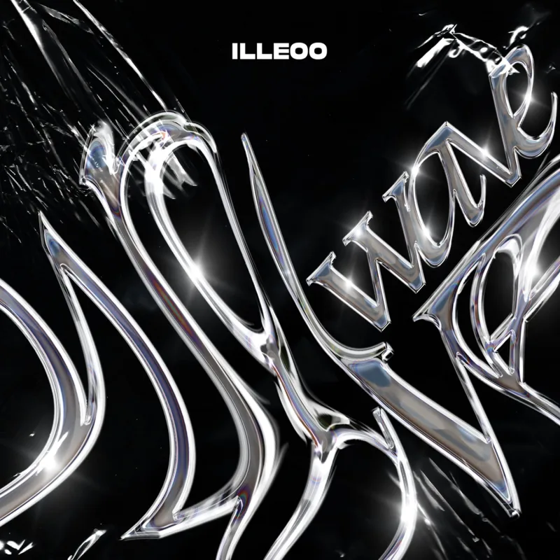 Το εξώφυλλο του album New Wave του iLLEOo με τρισδιάστατα μεταλλικά γράμματα σε μαύρο φόντο.