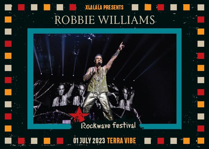 Ο Robbie Williams στη σκηνή του Rockwave Festival.