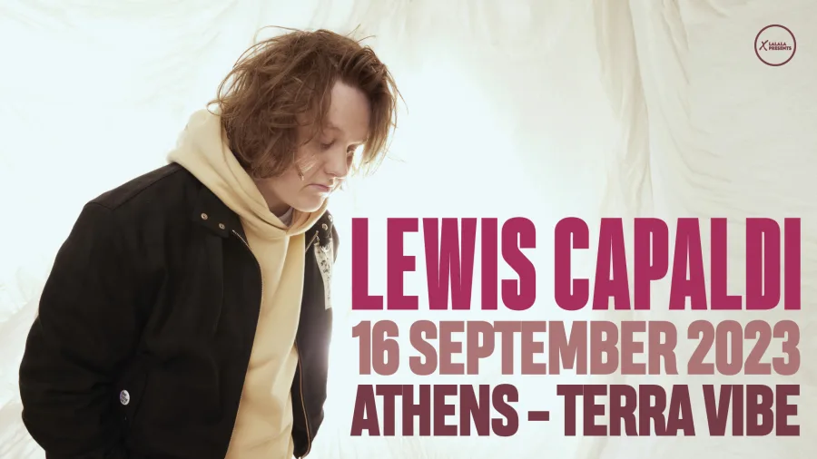 Ο Lewis Capaldi σε αφίσα για τη συναυλία του στην Αθήνα το 2023.