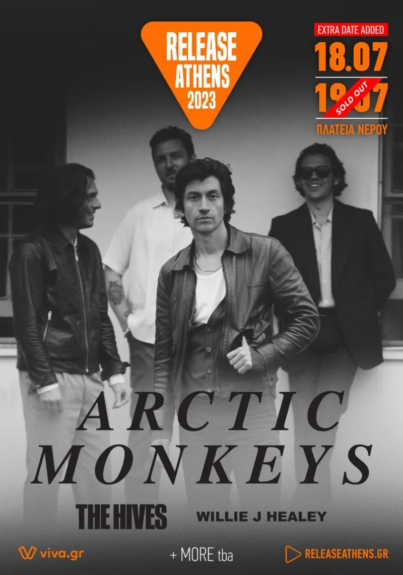Αφίσα του Release Athens 2023 με τους Arctic Monkeys.