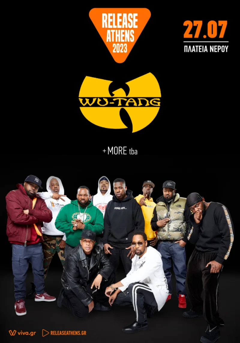 Οι Wu-Tang Clan σε προωθητική φωτογραφία για το Release Athens 2023.