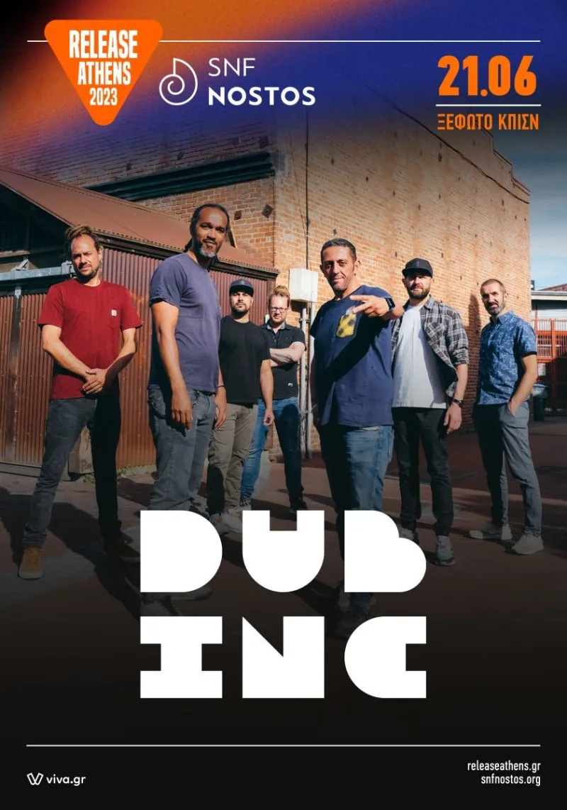 Το συγκρότημα Dub Inc σε αφίσα για το Release Athens 2023.
