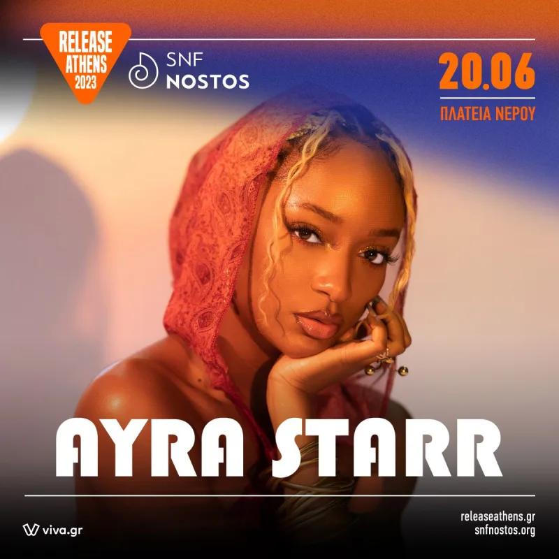 Η Ayra Starr σε προωθητική αφίσα για το Release Athens 2023.