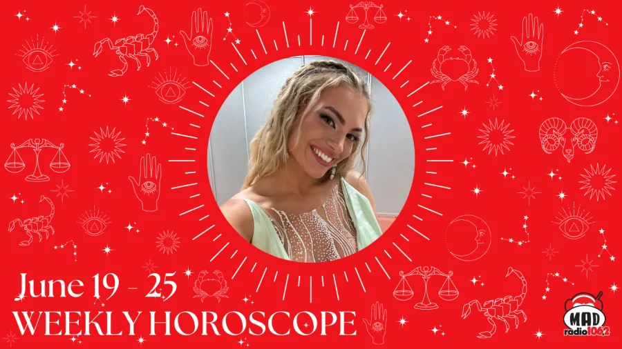 Η Γεωργία Κουτσοκώστα σε γραφικό για το Weekly Horoscope του Mad Radio 106.2.