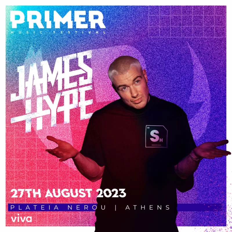 Αφίσα του Primer Music Festival 2023 με τον James Hype.