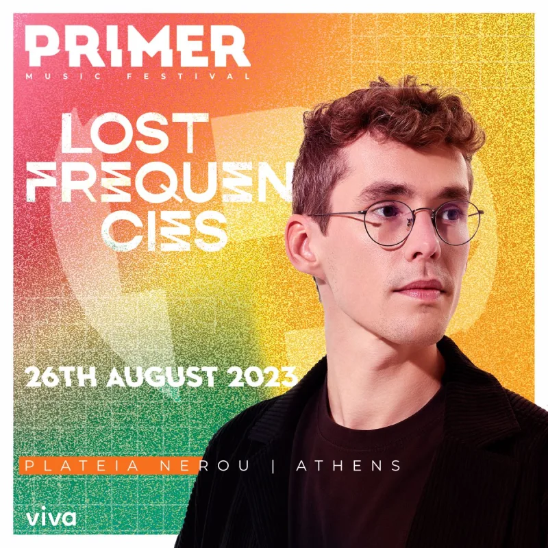 Αφίσα του Primer Music Festival 2023 με τον Lost Frequencies.