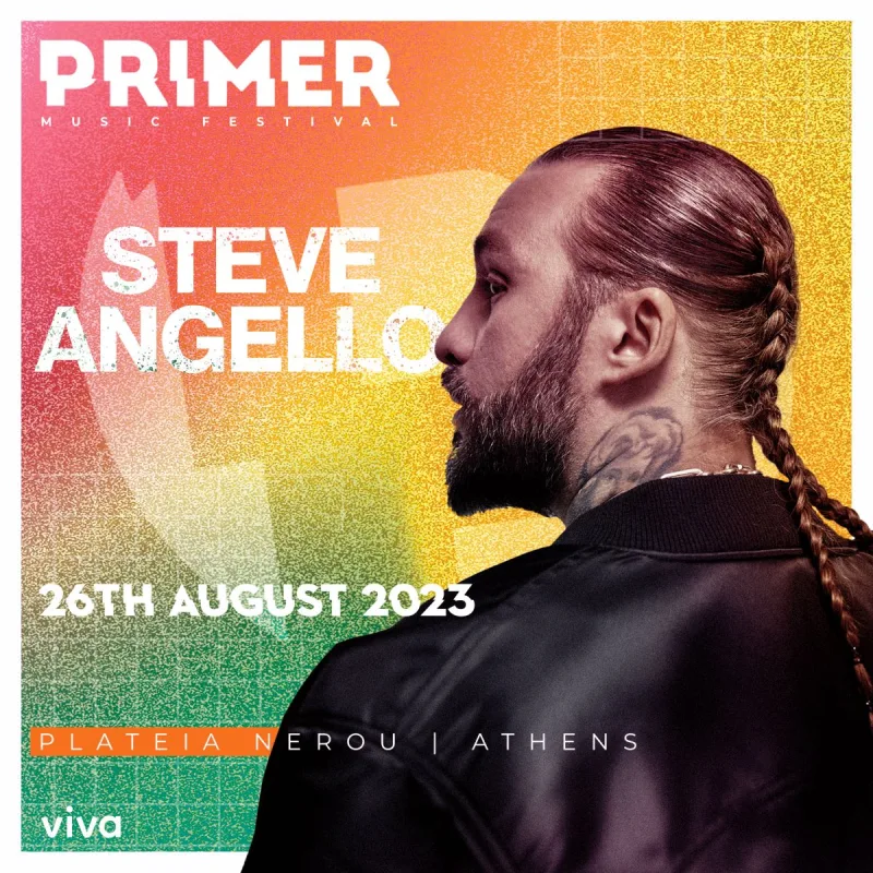 Αφίσα του Primer Music Festival 2023 με τον Steve Angello.