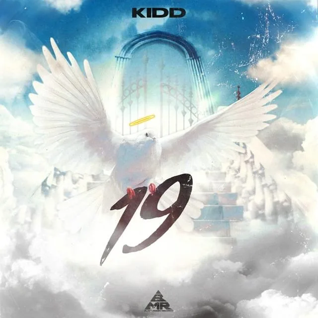Εξώφυλλο του single «19» του Kidd με ένα λευκό περιστέρι και τις πύλες του παραδείσου.