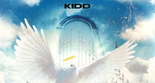 Εξώφυλλο single του Kidd με λευκό περιστέρι, φωτοστέφανο και πύλες στον ουρανό.
