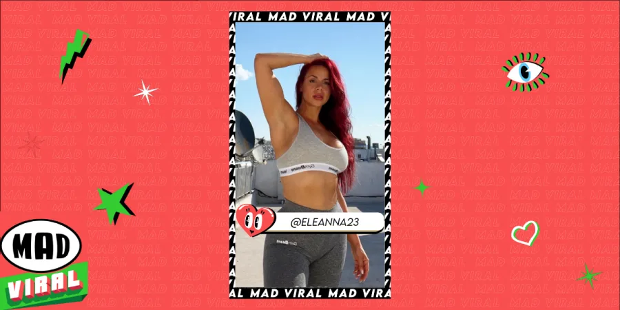 Η @eleanna23 σε εξωτερικό χώρο για το Mad Viral.