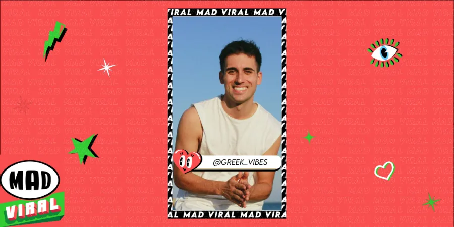 Ο TikToker @inakilamua σε γραφικό πλαίσιο Mad Viral.
