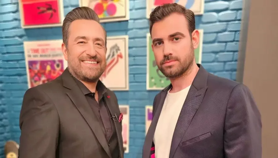 Ο Θέμης Γεωργαντάς και ο Νίκος Πολυδερόπουλος στο πλατό της εκπομπής After Dark.