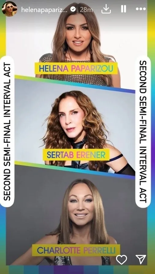 Η Έλενα Παπαρίζου, η Sertab Erener και η Charlotte Perrelli σε ανακοίνωση για την Eurovision 2024.