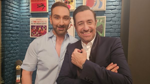Ο Νίκος Κοκλώνης και ο Θέμης Γεωργαντάς στο πλατό της εκπομπής After Dark.