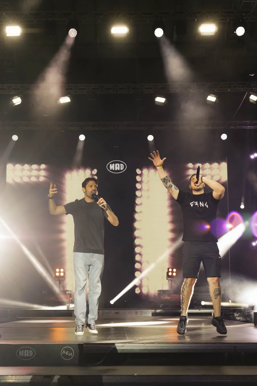 Ο Κωνσταντίνος Αργυρός και ο Rack στη σκηνή των Mad VMA 2024.