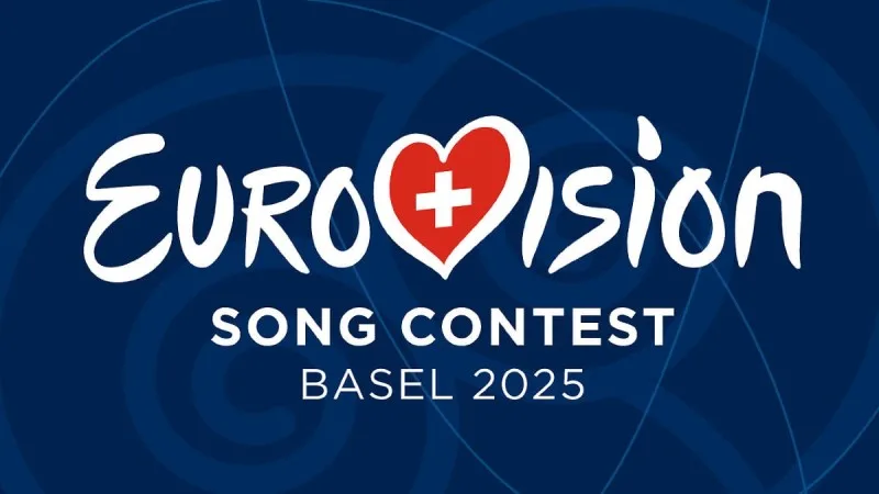 Το επίσημο λογότυπο της Eurovision 2025 στη Βασιλεία.
