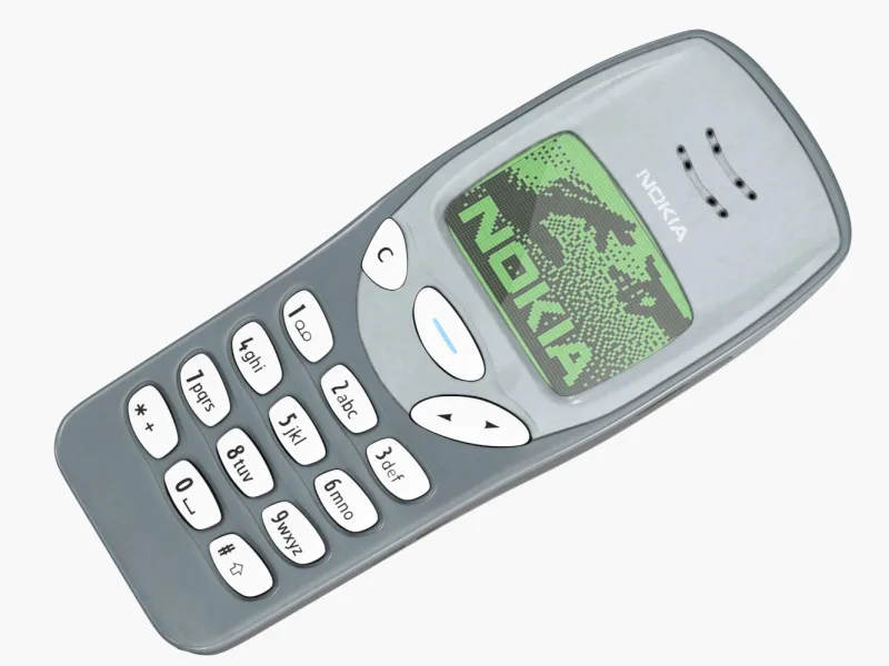 Κλασικό κινητό τηλέφωνο Nokia 3310 σε γκρι χρώμα.