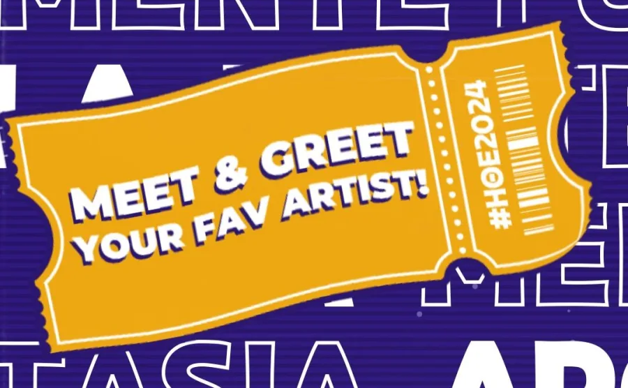 Κίτρινο εισιτήριο για Meet & Greet με καλλιτέχνη στο πλαίσιο της Ημέρας Θετικής Ενέργειας 2024.