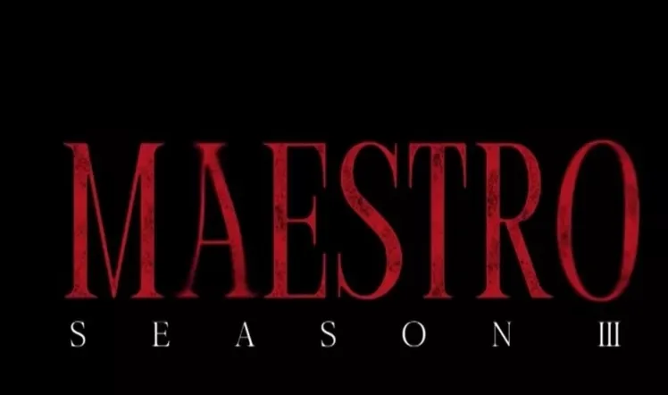 Ο τίτλος της σειράς Maestro Season III σε μαύρο φόντο.