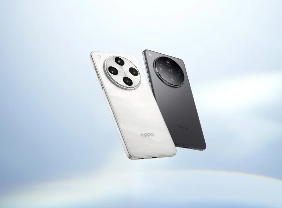 Δύο smartphone OPPO Find X8 Pro σε λευκό και μαύρο χρώμα με μεγάλες κυκλικές κάμερες Hasselblad.