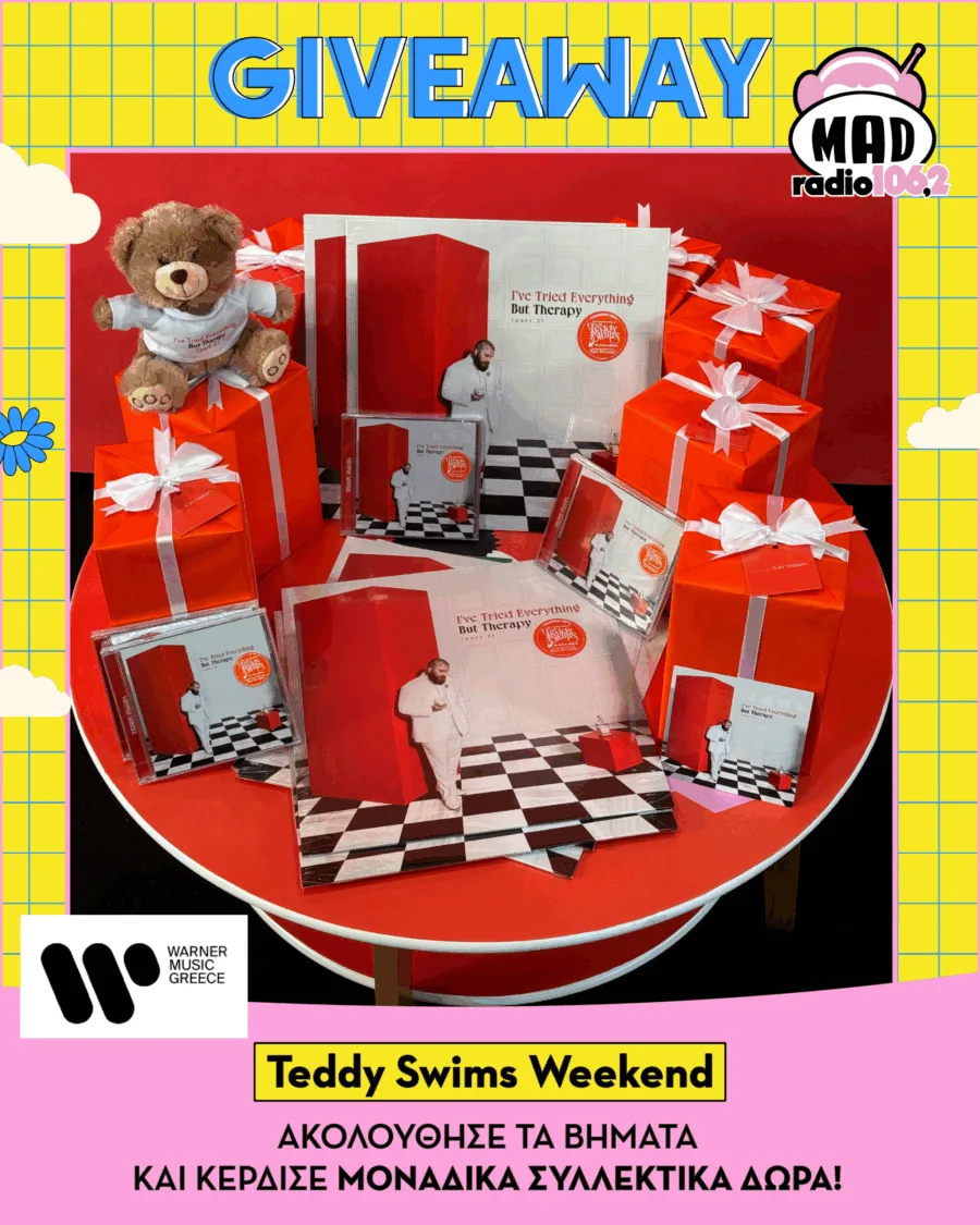Δώρα από τον διαγωνισμό Teddy Swims του Mad Radio 106,2 και της Warner Music Greece.