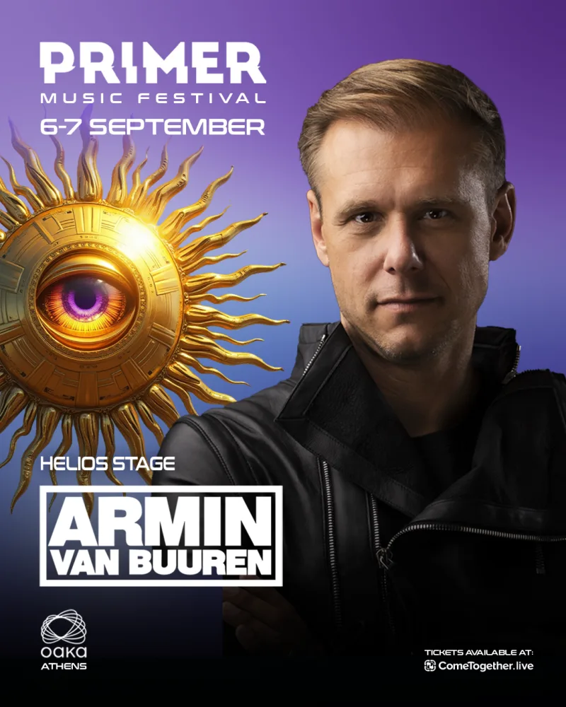 Αφίσα του Primer Music Festival με τον Armin van Buuren.