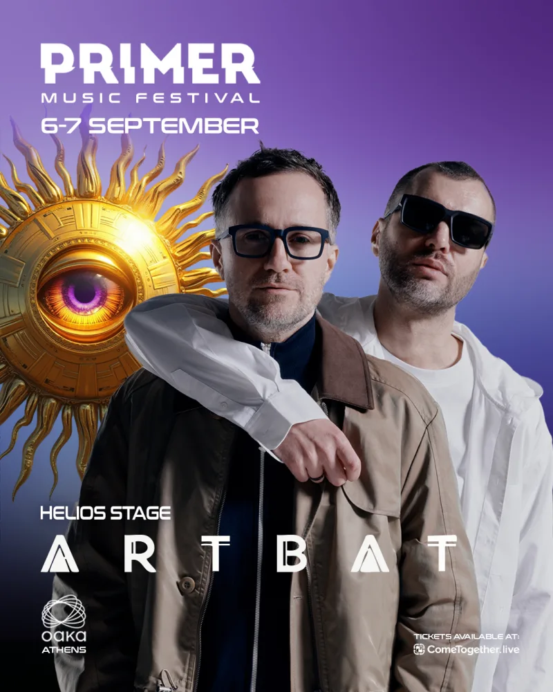 Αφίσα του Primer Music Festival με το συγκρότημα Artbat.