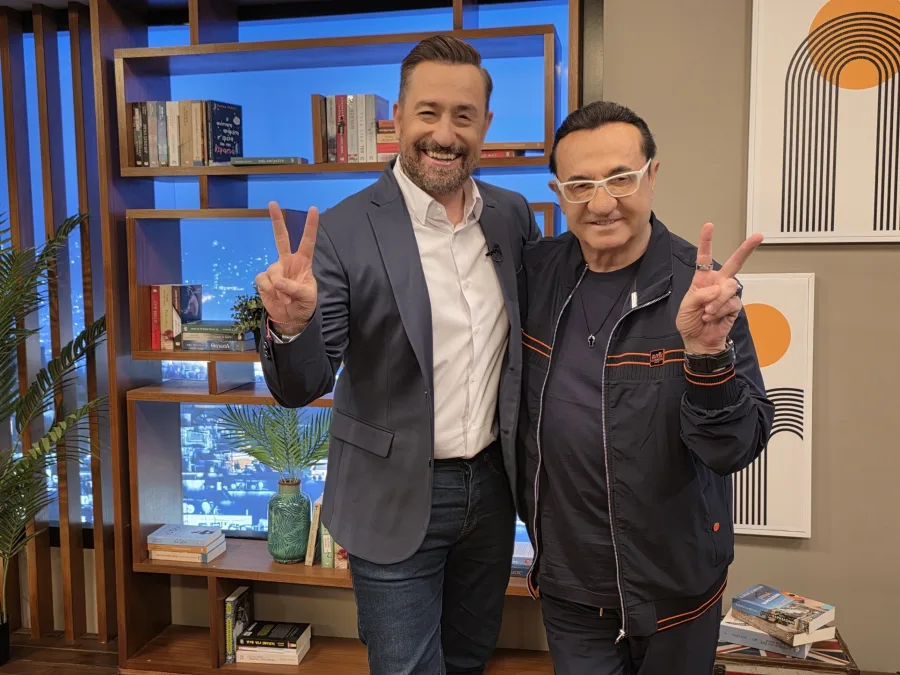Ο Θέμης Γεωργαντάς και ο Λευτέρης Πανταζής στο πλατό της εκπομπής After Dark.