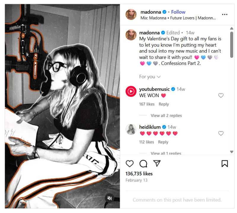 Η Madonna σε βίντεο στο Instagram επιβεβαιώνει την κυκλοφορία του νέου άλμπουμ Confessions 2.