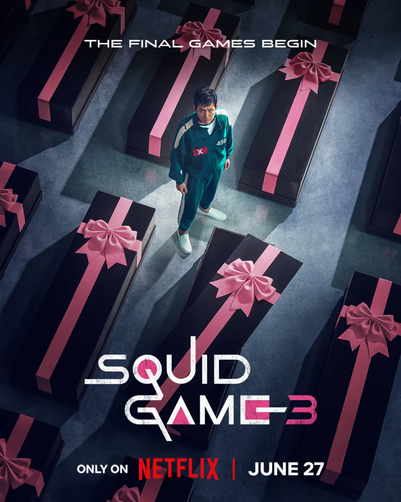 Το επίσημο λογότυπο της σειράς Squid Game του Netflix για την επιστροφή της 3ης σεζόν.