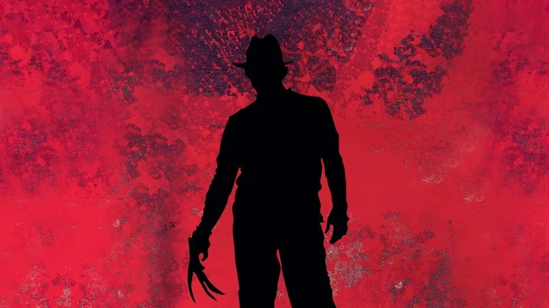Σιλουέτα του Freddy Krueger σε κόκκινο φόντο