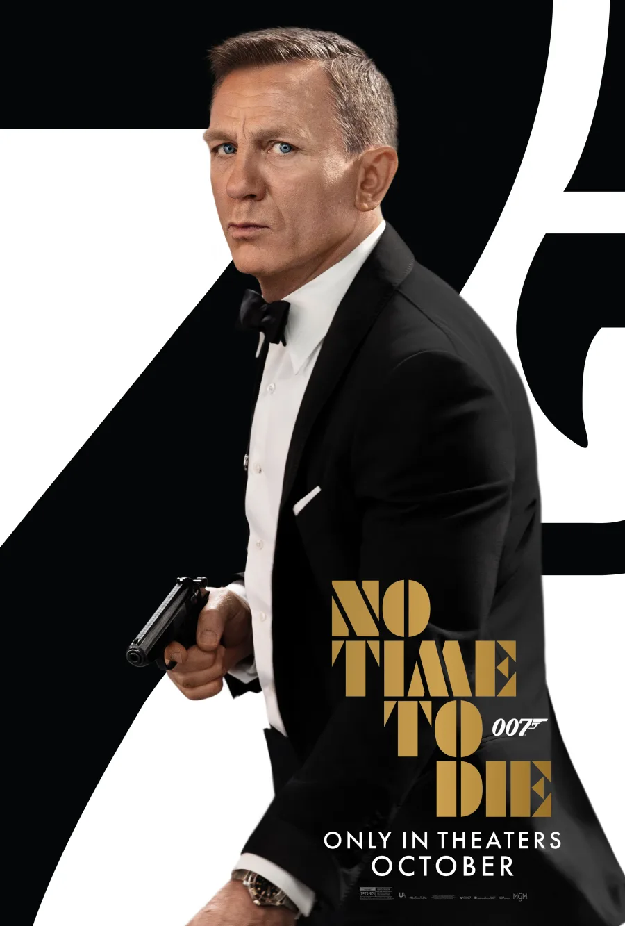 Ο Daniel Craig ως James Bond κρατάει όπλο στην αφίσα της ταινίας "No Time To Die", μιας από τις θρυλικές ταινίες του πράκτορα 007.