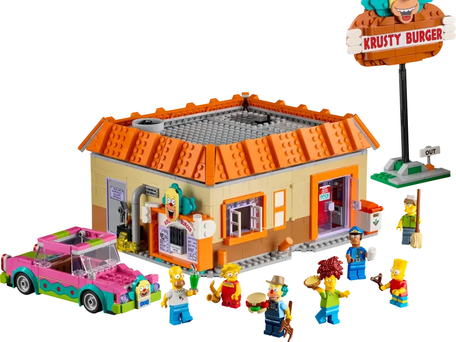 Το νέο LEGO set Krusty Burger από τη σειρά The Simpsons σε συσκευασία παιχνιδιού.