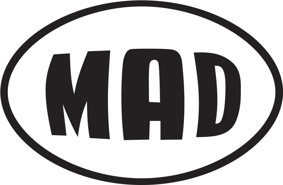 Το λογότυπο του MAD σε οβάλ πλαίσιο.