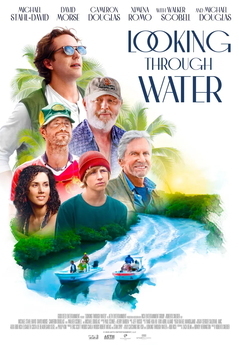 Αφίσα της ταινίας Looking Through Water με τον Michael Douglas και τον Cameron Douglas.