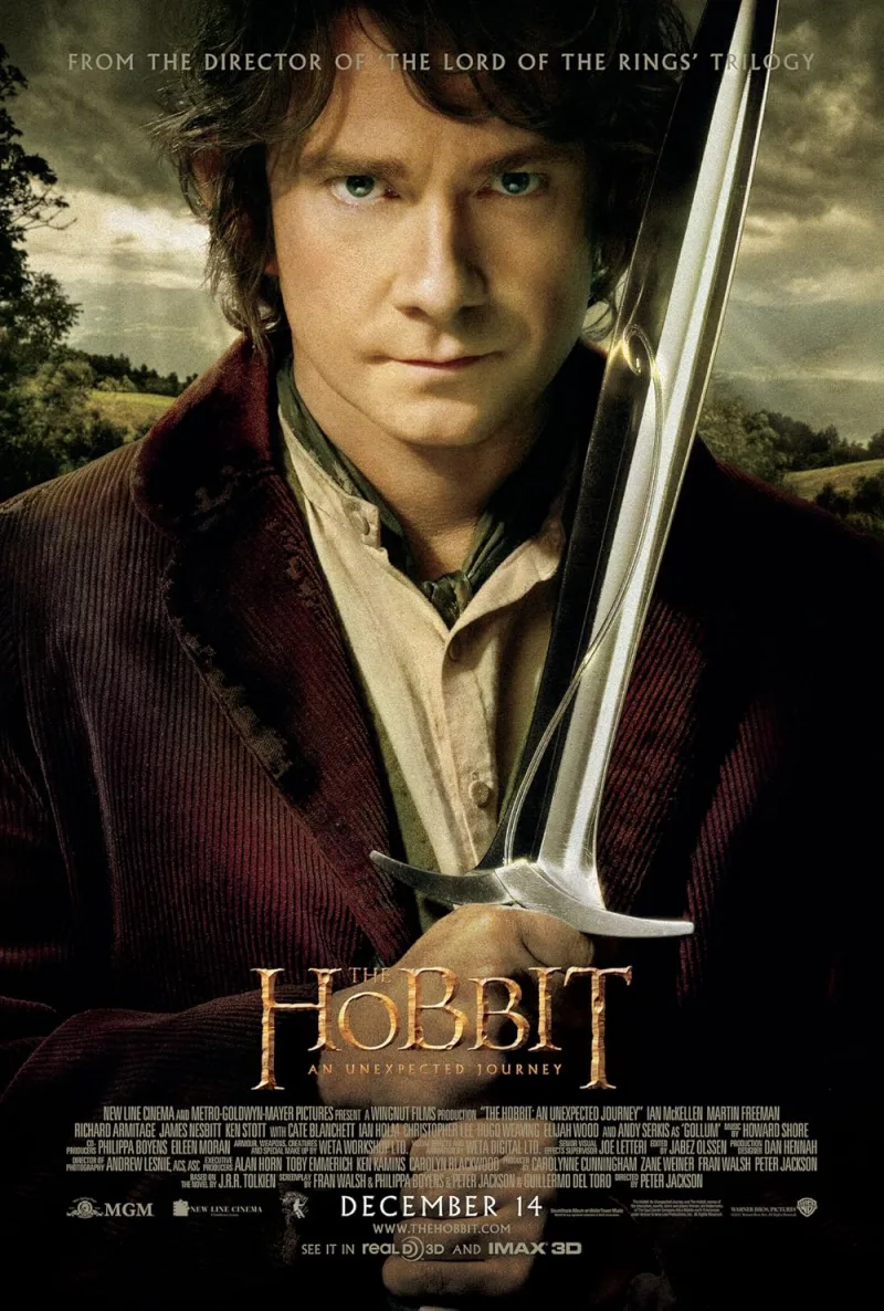 Ο Martin Freeman ως Bilbo Baggins στην αφίσα της ταινίας The Hobbit: An Unexpected Journey του 2012.