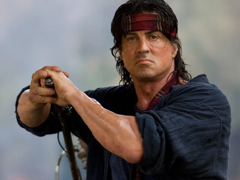 Ο Sylvester Stallone ως Rambo στην ταινία του 2008.