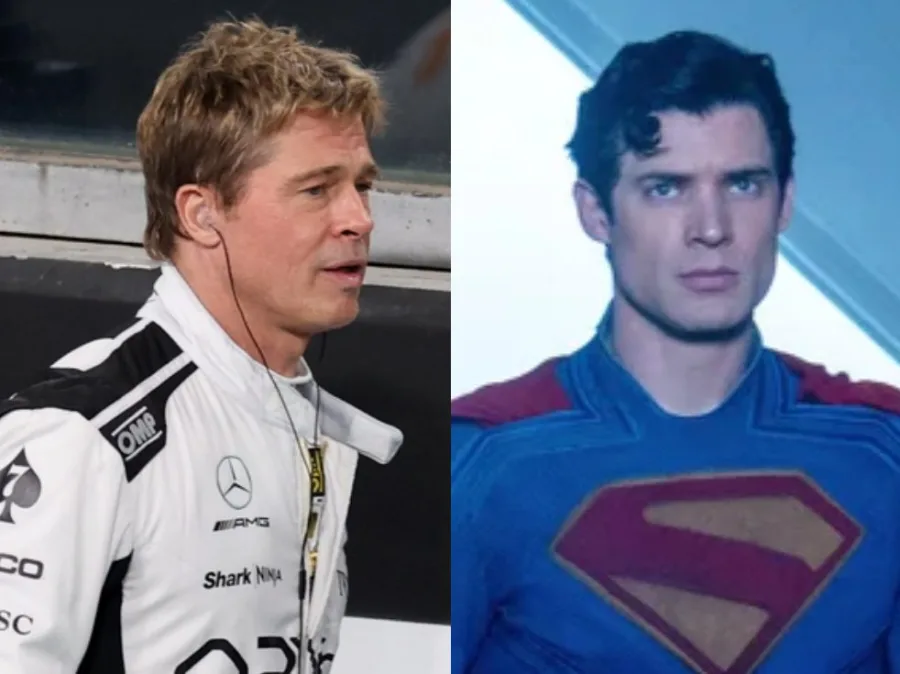 Ο Brad Pitt ως οδηγός F1 και ο David Corenswet ως Superman.