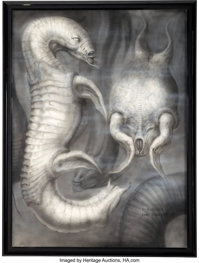Πίνακας του H.R. Giger από το πρότζεκτ The Tourist που πωλήθηκε σε δημοπρασία της συλλογής του Guillermo del Toro.