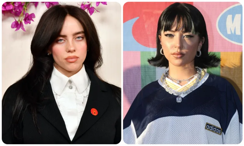 Κολάζ με την Billie Eilish και την Μαρσώ.