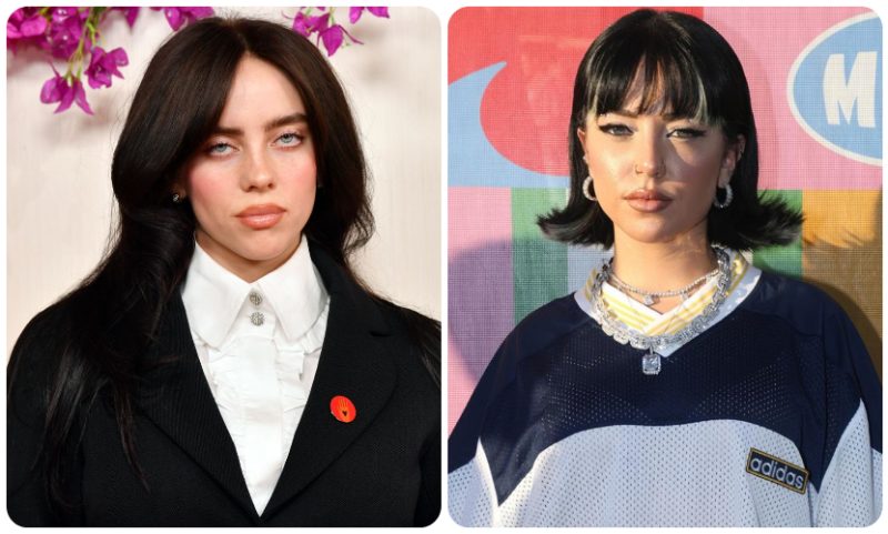 Κολάζ με την Billie Eilish και την Μαρσώ.