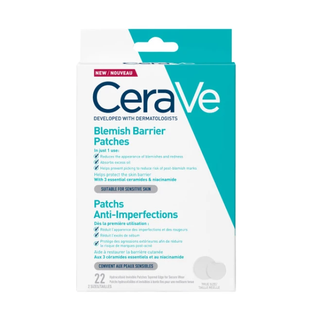 Συσκευασία CeraVe Blemish Barrier Patches για σπυράκια.