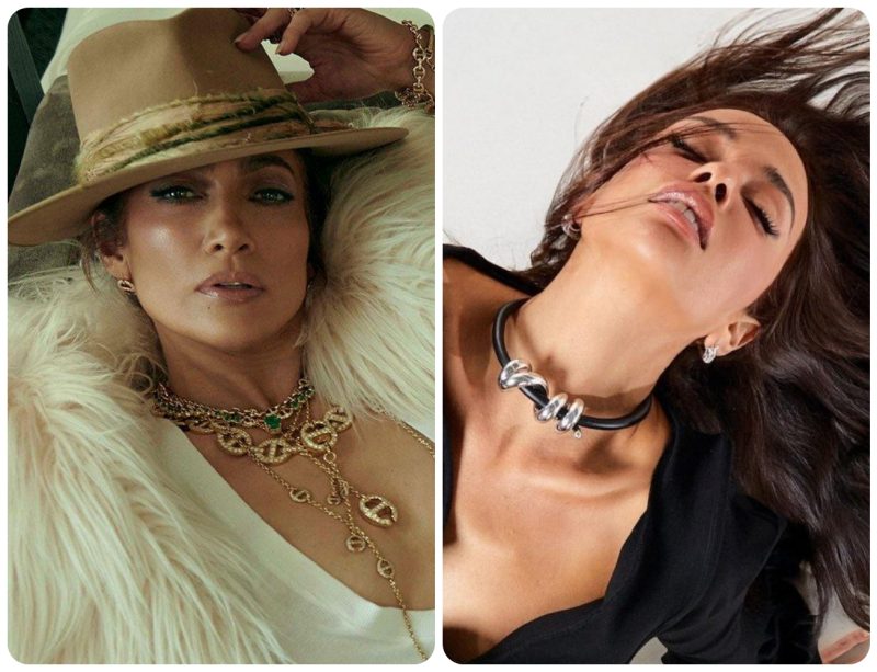 Κολάζ με την Jennifer Lopez και την Ελένη Φουρέιρα.