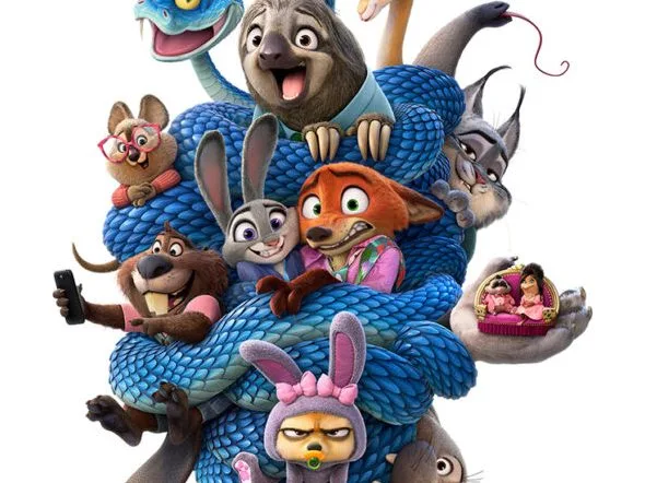 Αφίσα της ταινίας Zootopia 2 με διάφορους χαρακτήρες ζώων.
