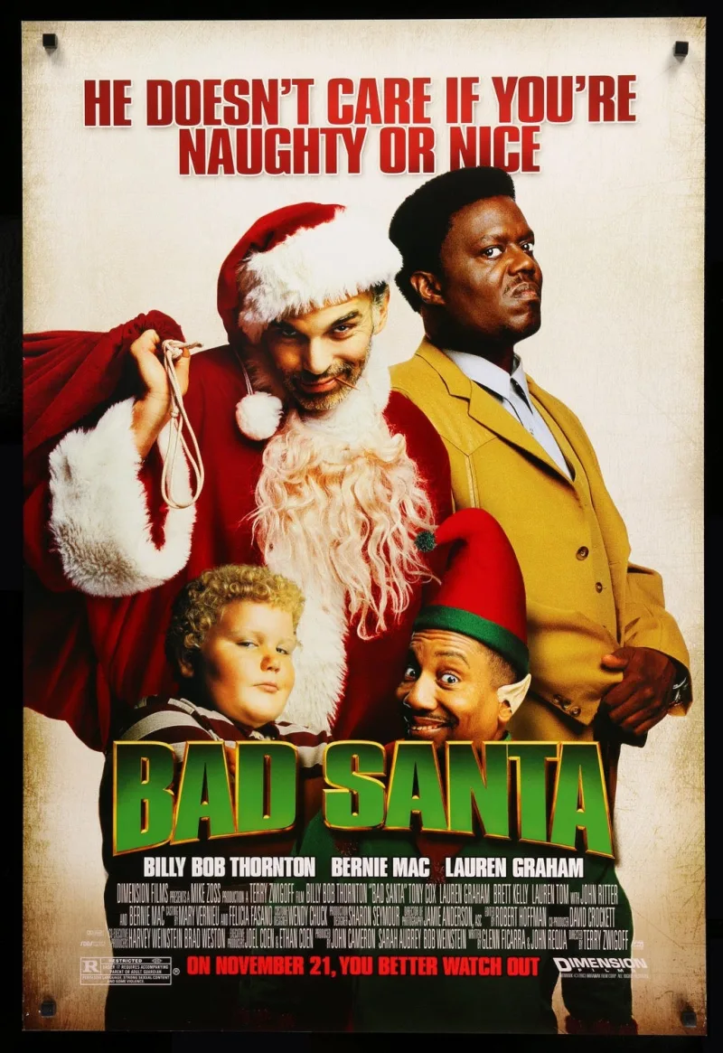 Αφίσα της ταινίας Bad Santa με τον Billy Bob Thornton ως Άγιο Βασίλη.