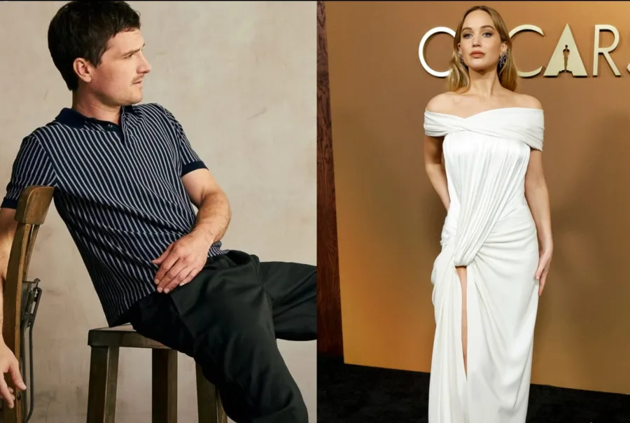 Ο Josh Hutcherson και η Jennifer Lawrence σε κολάζ φωτογραφιών.